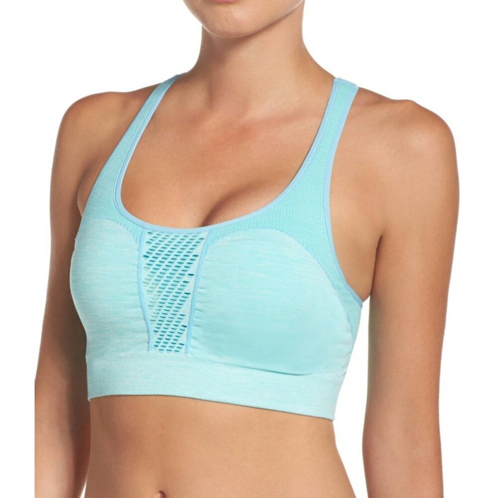 New w/Tags - Zella Body Large - “Spark” Racerback Sports Bra, Space Dye, Teal